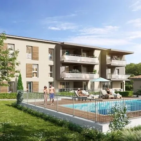 T2 Cabine, Terrasse Vue Piscine 博尔马斯·莱斯·米默萨斯